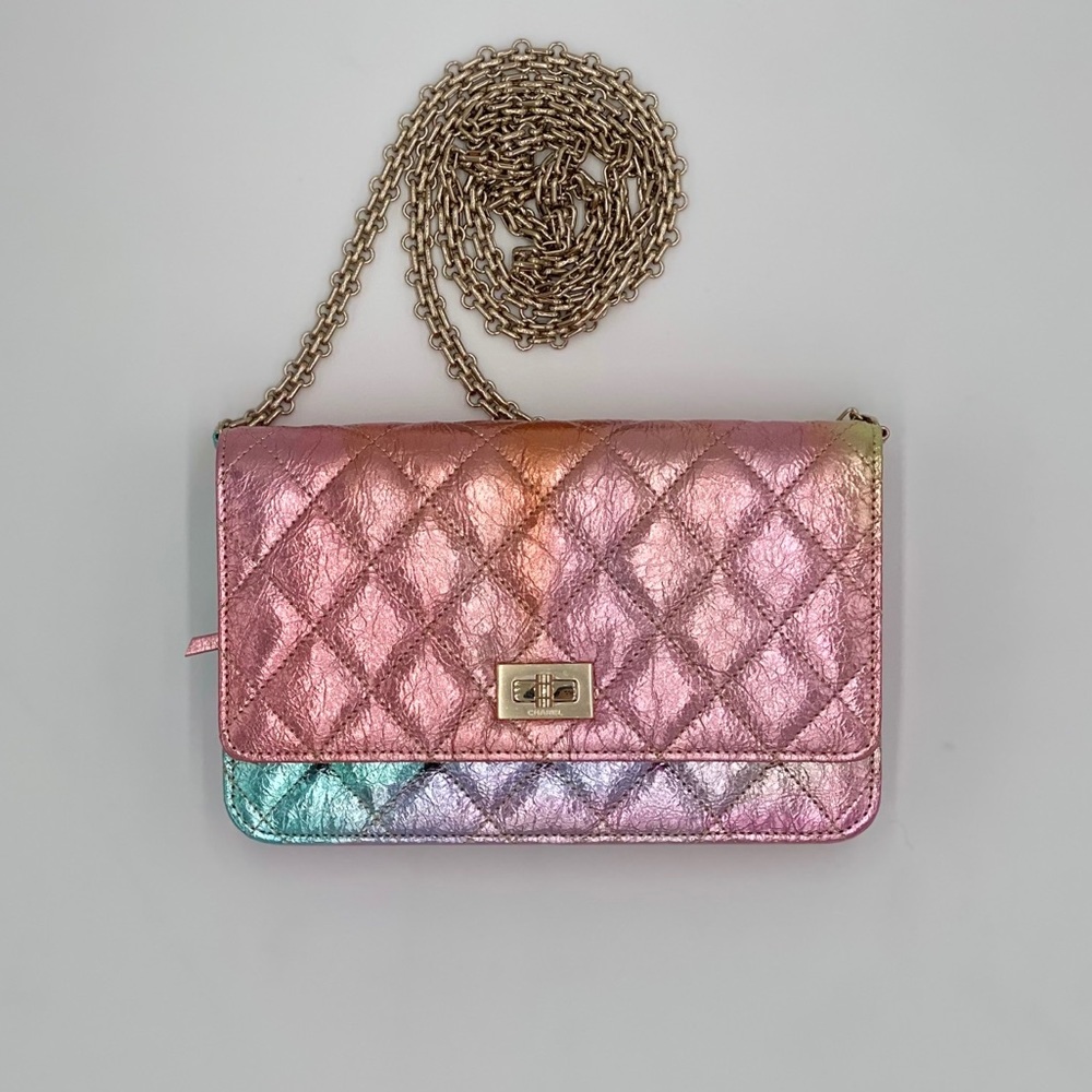CHANEL Metallic Rainbow Reissue Wallet on a Chain